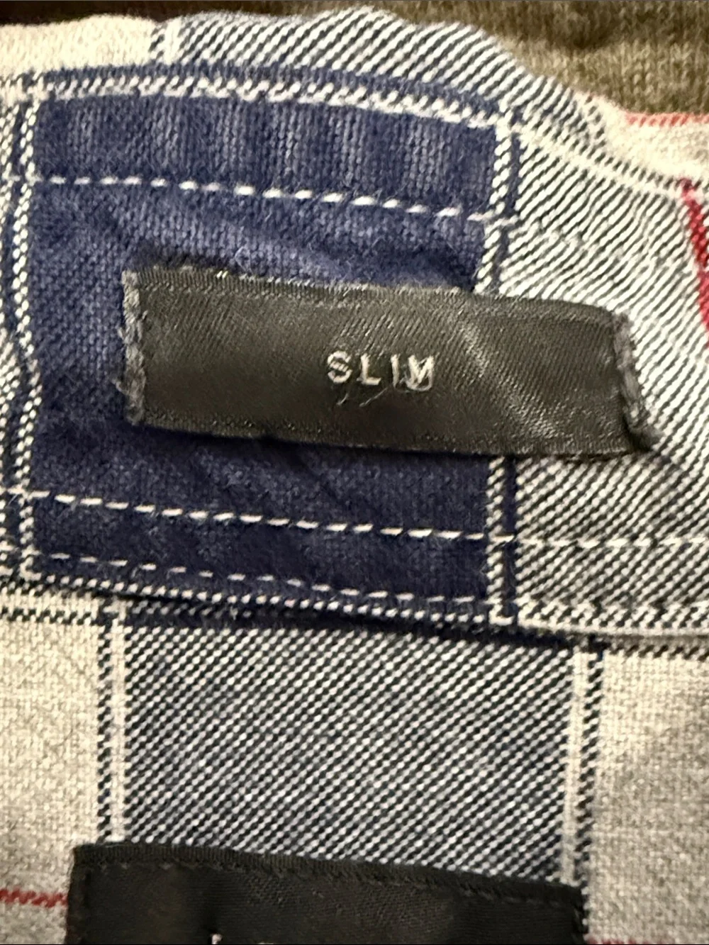 J. Crew Oxford Slim Fit Button Down Plaid Flannel Navy/White/Red Size M
